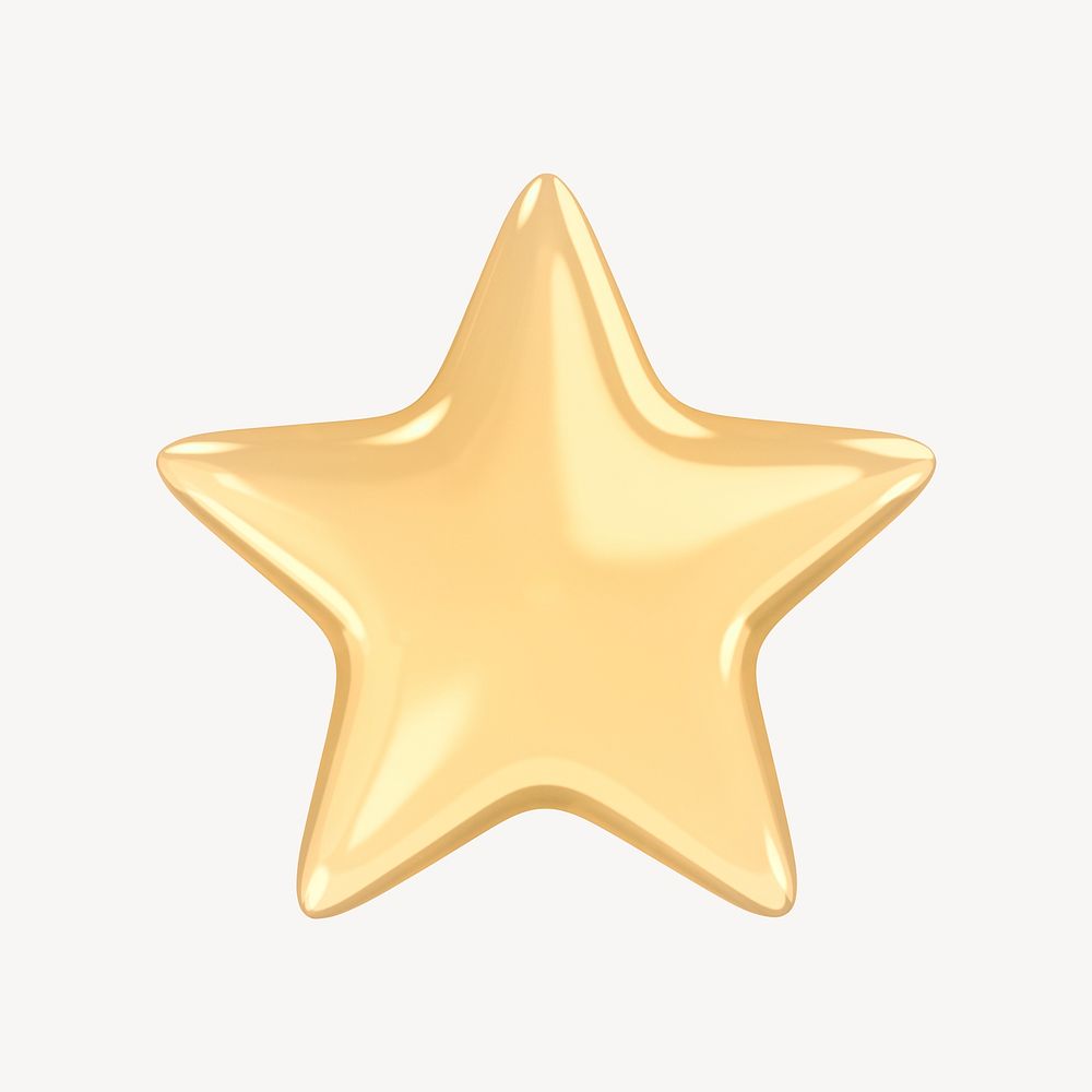 Star, favorite 3D icon sticker psd