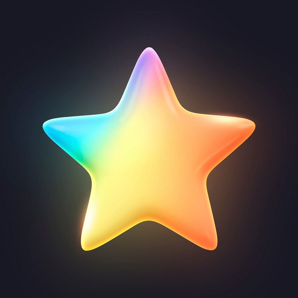 Star, favorite icon, 3D rendering illustration