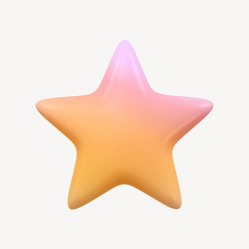 Star, favorite icon, 3D rendering illustration