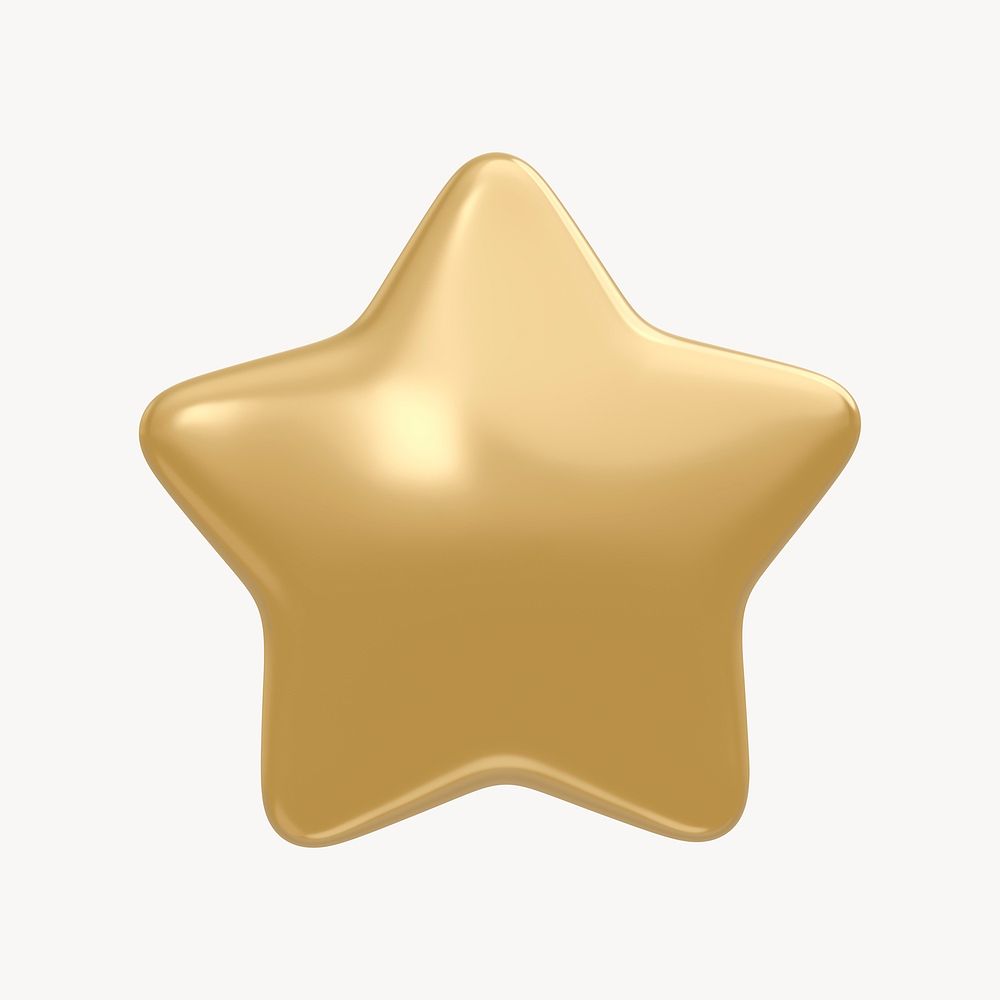 Star, favorite 3D icon sticker psd