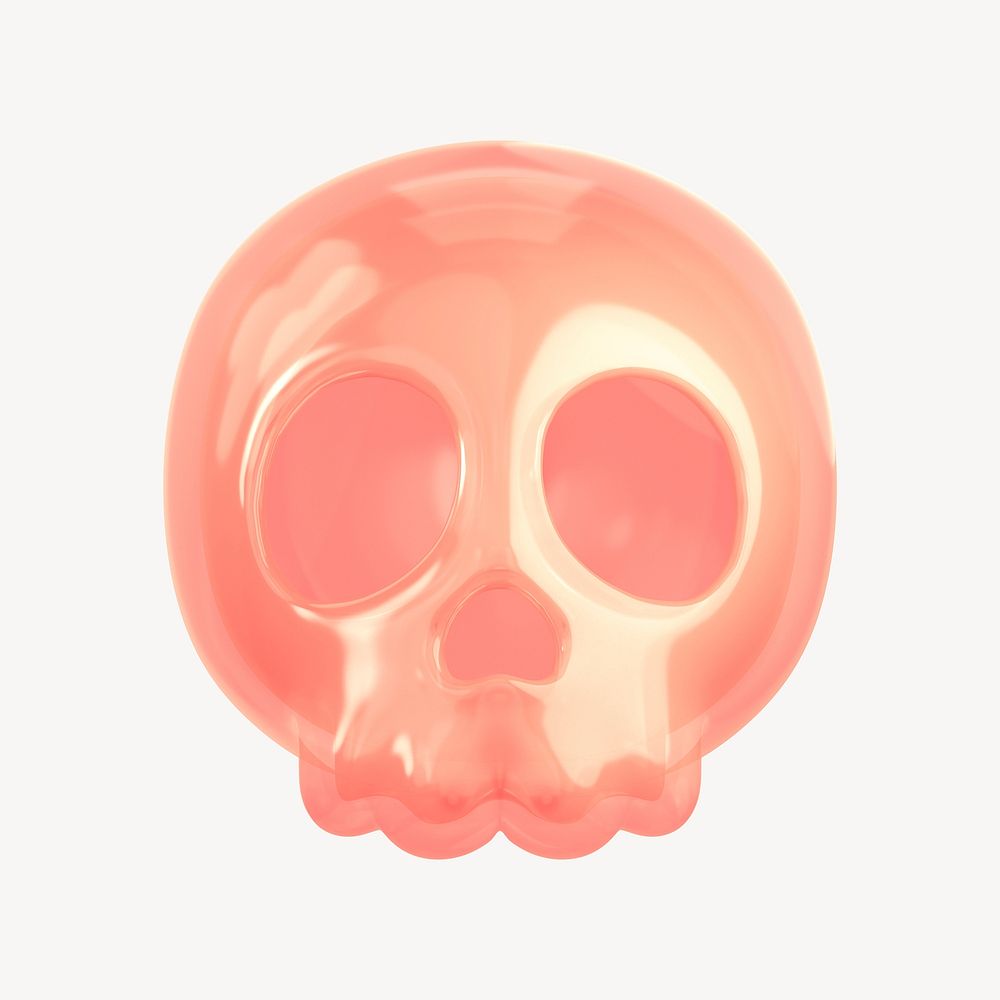 Human skull 3D icon sticker psd