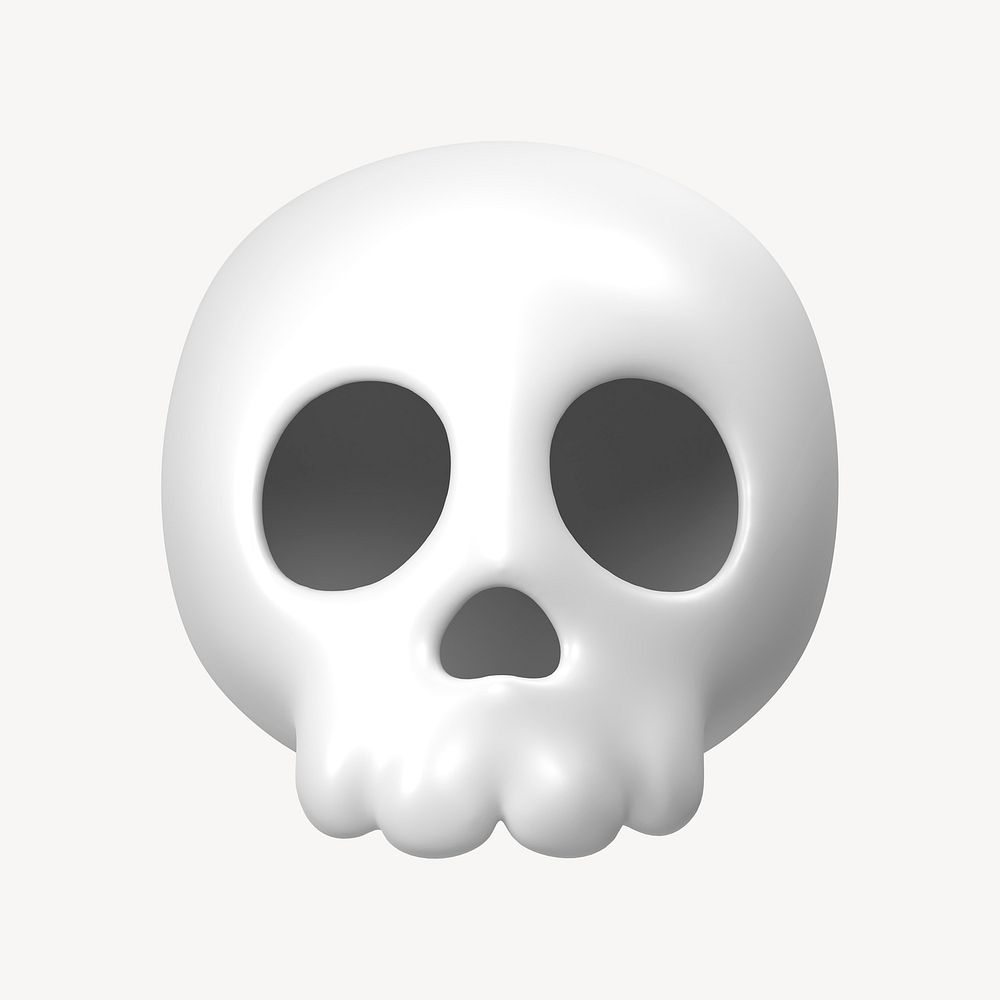 Human Skull Icon, 3d Rendering 