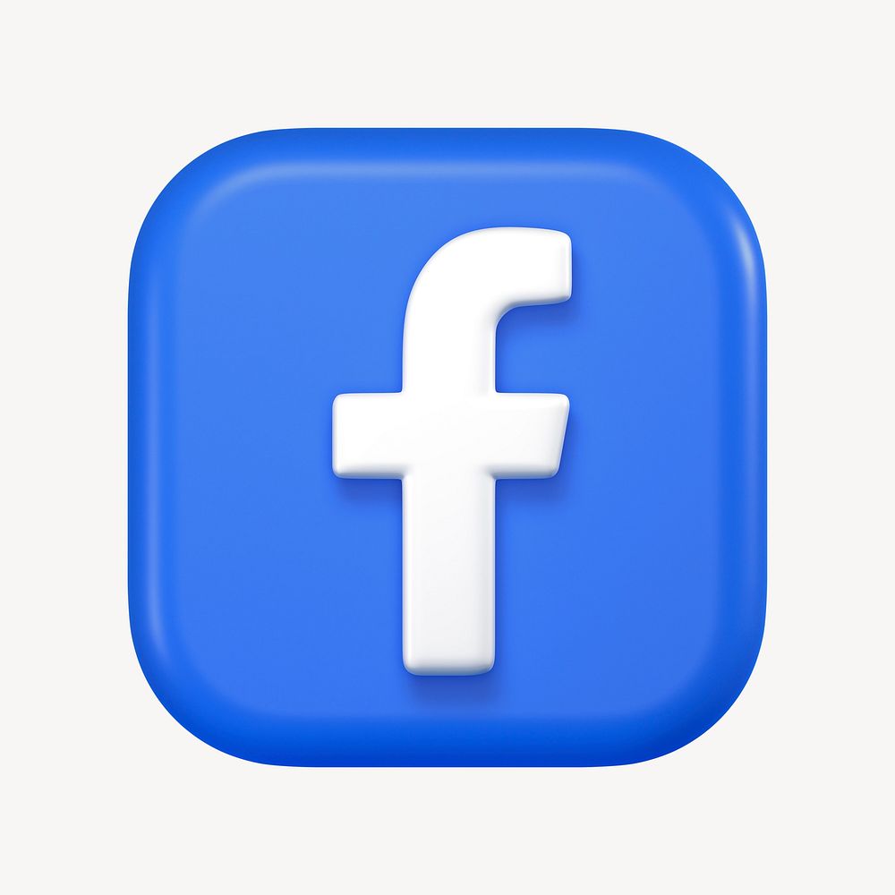 Facebook icon for social media in 3D design. 25 MAY 2022 - BANGKOK, THAILAND