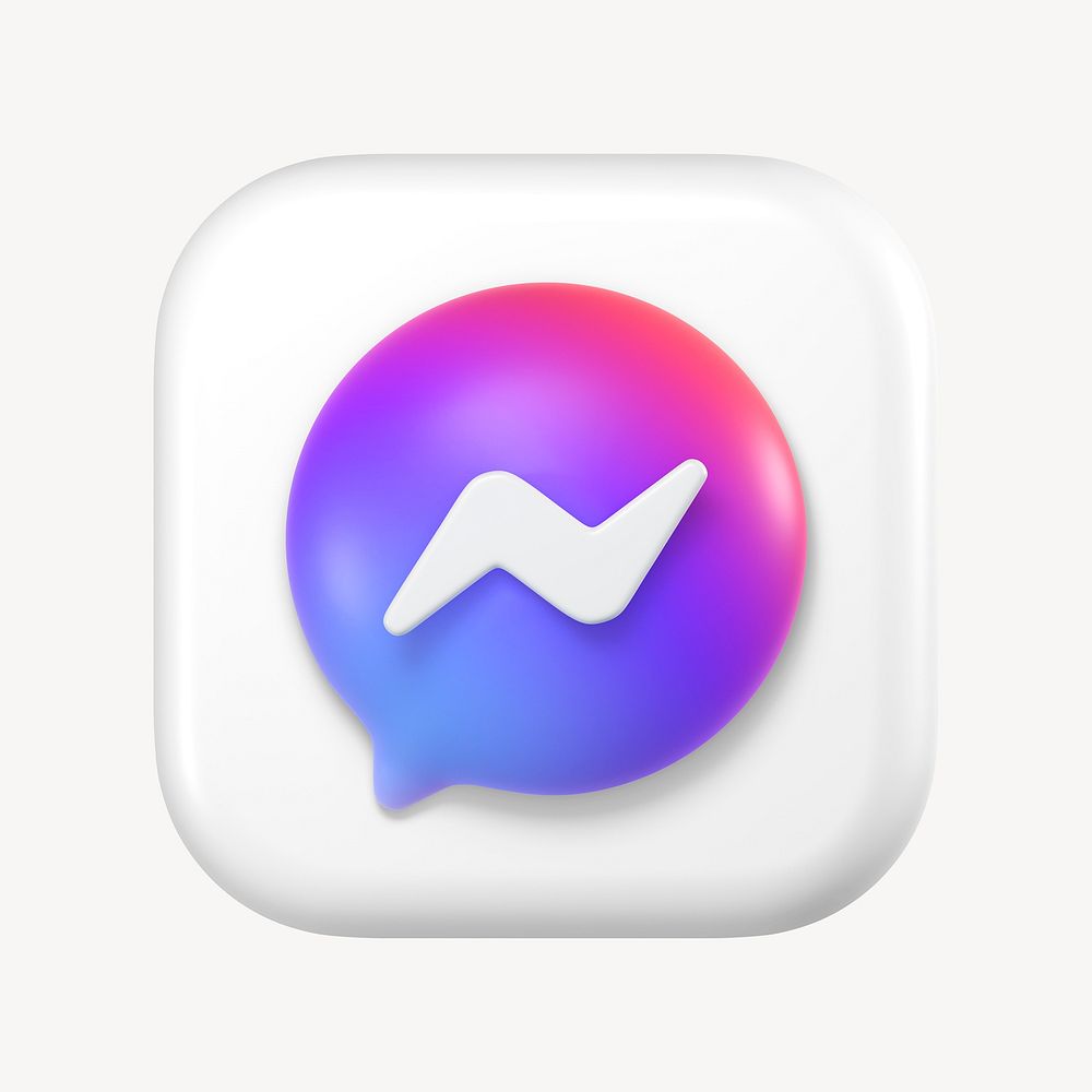 Messenger icon for social media in 3D design. 25 MAY 2022 - BANGKOK, THAILAND