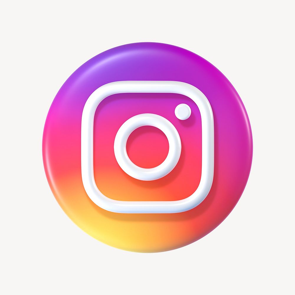 Instagram icon for social media in 3D design. 25 MAY 2022 - BANGKOK, THAILAND