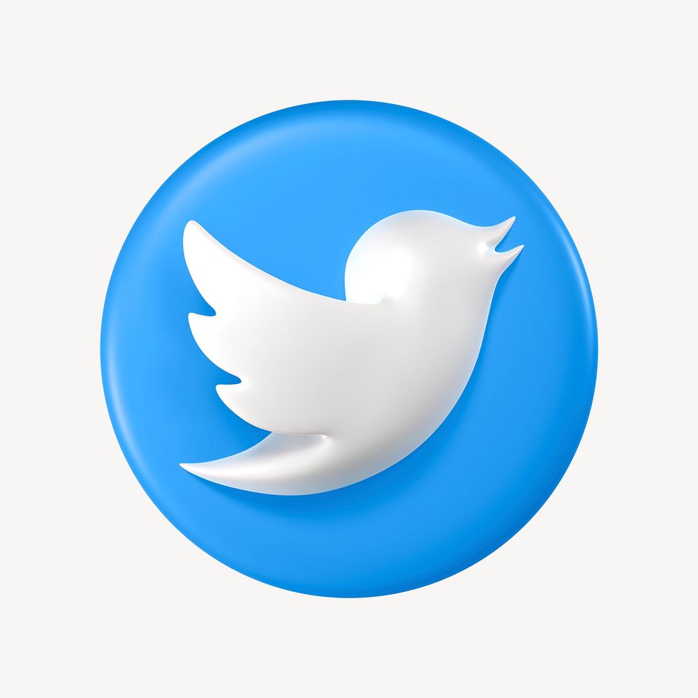 Twitter icon for social media in 3D design psd. 25 MAY 2022 - BANGKOK, THAILAND