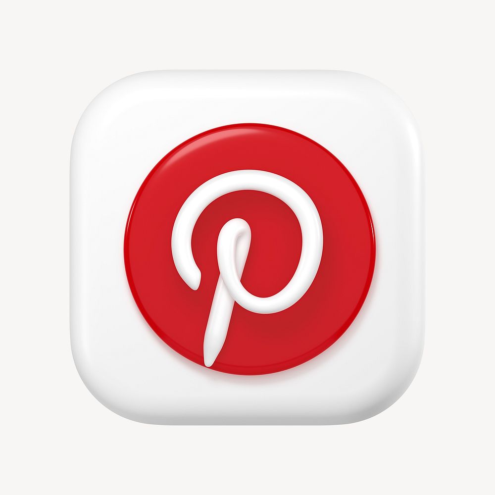 Pinterest icon for social media in 3D design. 25 MAY 2022 - BANGKOK, THAILAND