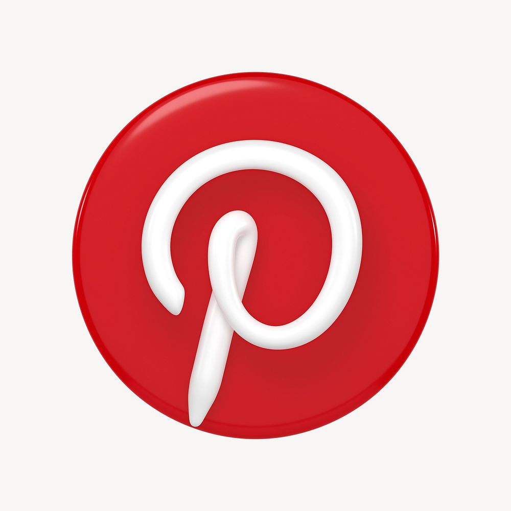 Pinterest icon for social media in 3D design. 25 MAY 2022 - BANGKOK, THAILAND