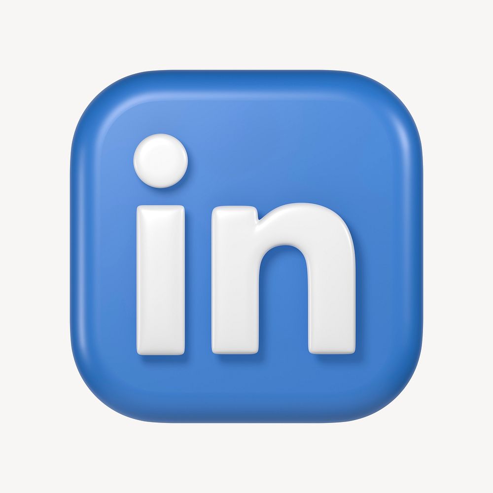 LinkedIn icon for social media in 3D design. 25 MAY 2022 - BANGKOK, THAILAND