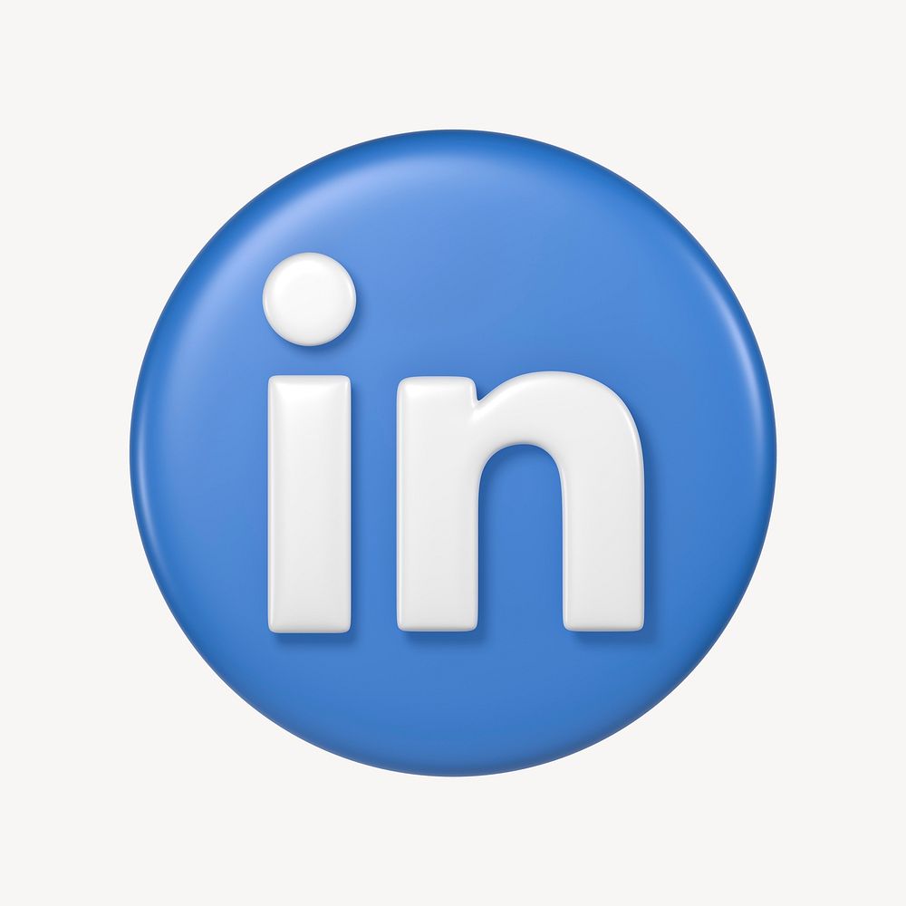 LinkedIn icon for social media in 3D design. 25 MAY 2022 - BANGKOK, THAILAND