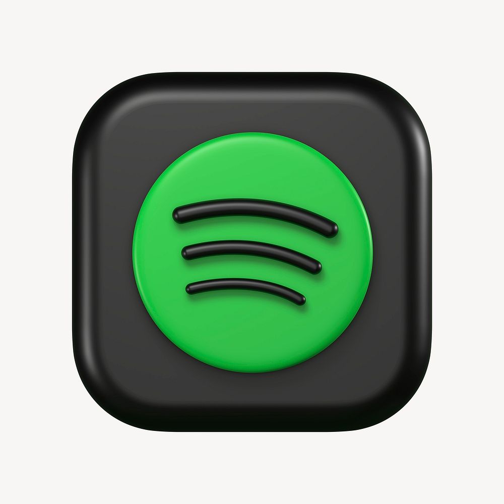 Spotify icon for social media in 3D design psd. 25 MAY 2022 - BANGKOK, THAILAND