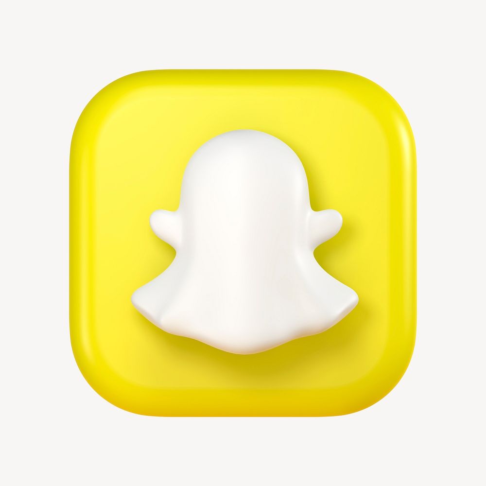 Snapchat icon for social media in 3D design psd. 25 MAY 2022 - BANGKOK, THAILAND