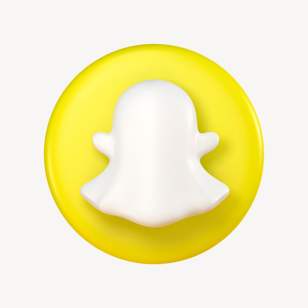 Snapchat icon for social media in 3D design. 25 MAY 2022 - BANGKOK, THAILAND