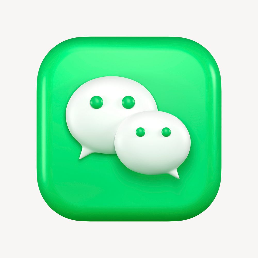 WeChat icon for social media in 3D design psd. 25 MAY 2022 - BANGKOK, THAILAND