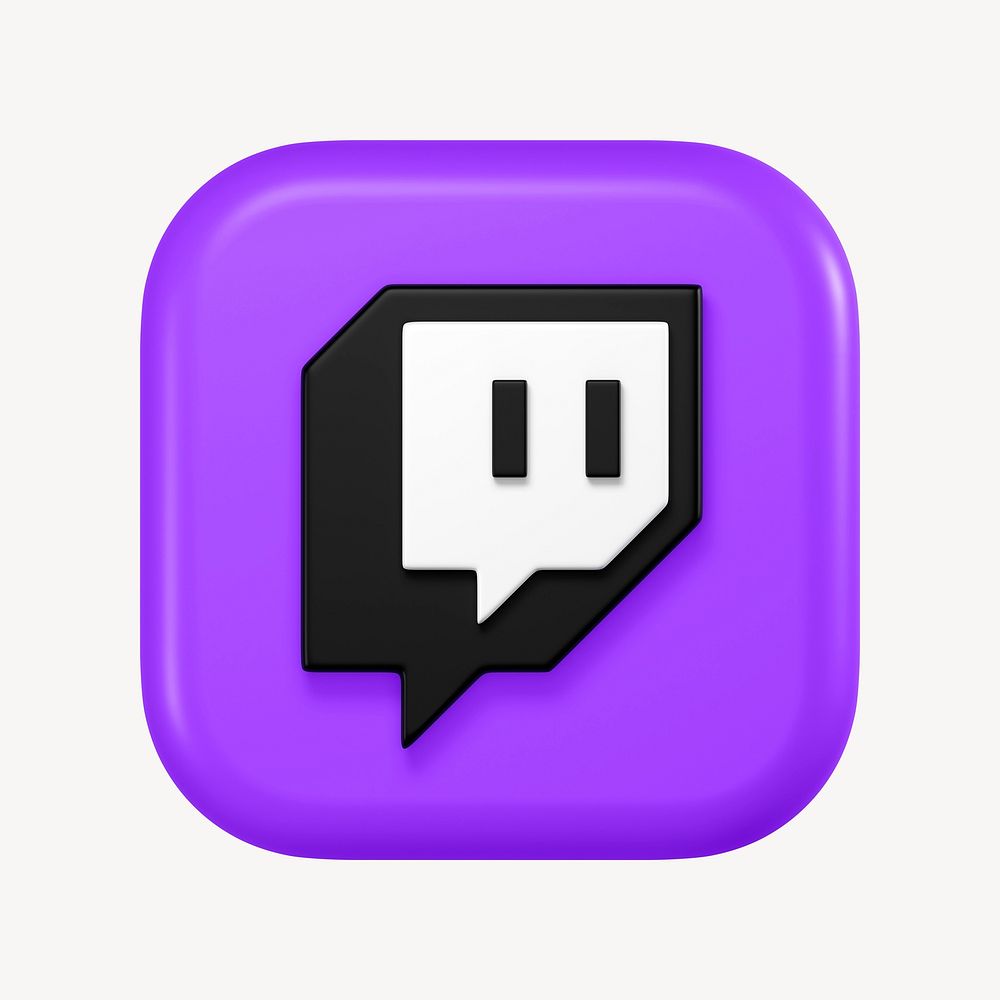 Twitch icon for social media in 3D design. 25 MAY 2022 - BANGKOK, THAILAND