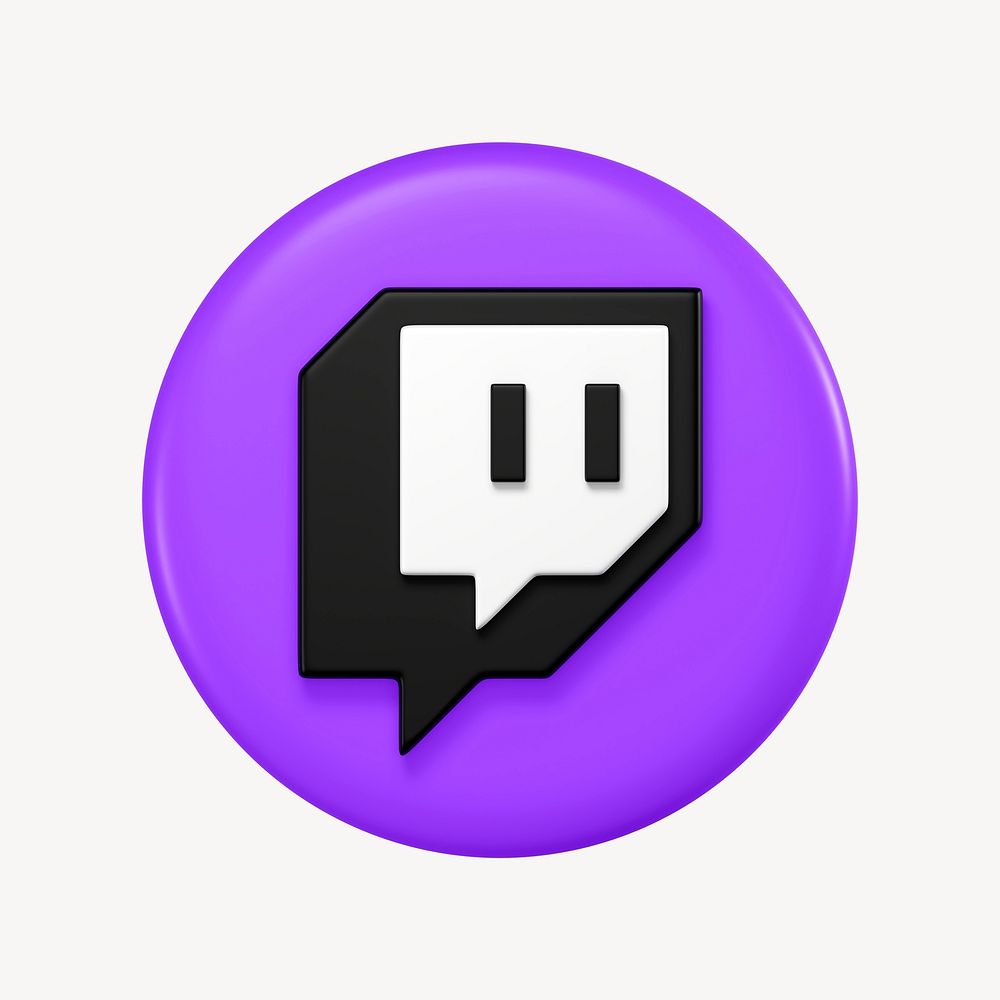 Twitch icon for social media in 3D design psd. 25 MAY 2022 - BANGKOK, THAILAND
