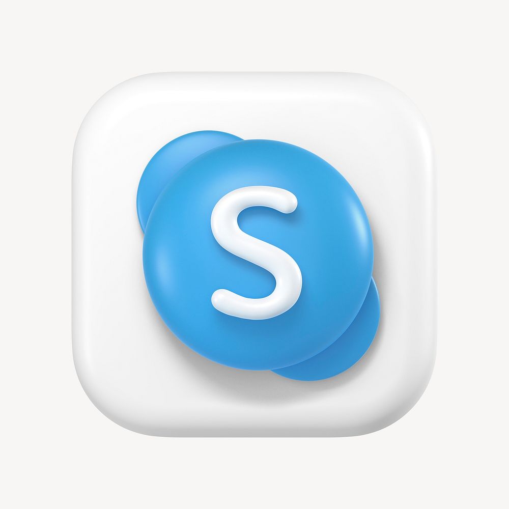 Skype icon for social media in 3D design. 25 MAY 2022 - BANGKOK, THAILAND