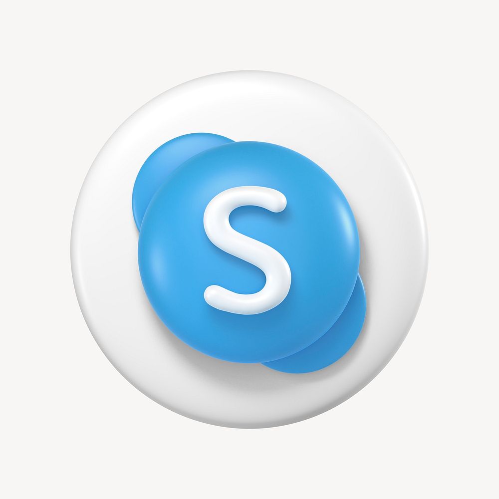 Skype icon for social media in 3D design psd. 25 MAY 2022 - BANGKOK, THAILAND