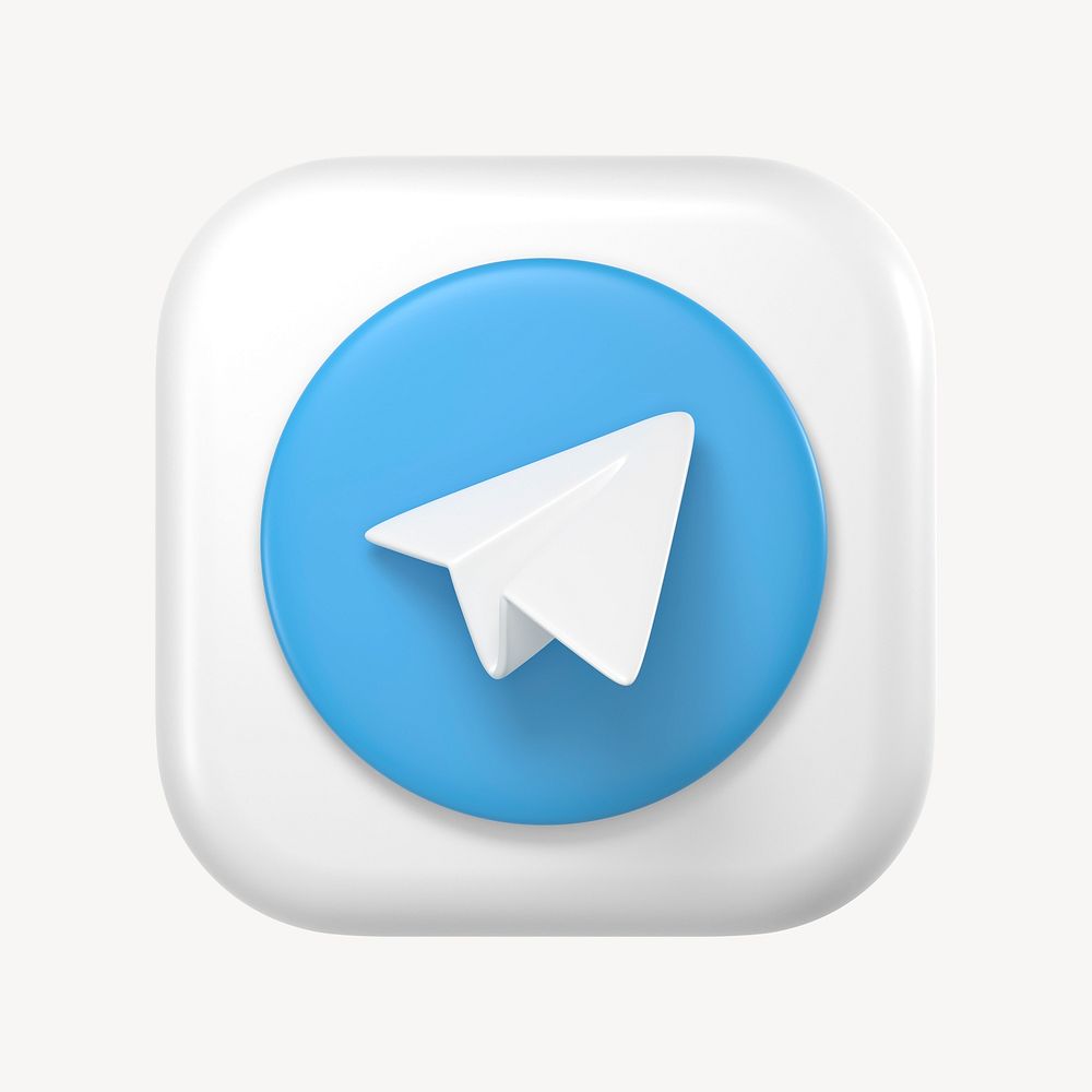 Telegram icon for social media in 3D design. 25 MAY 2022 - BANGKOK, THAILAND