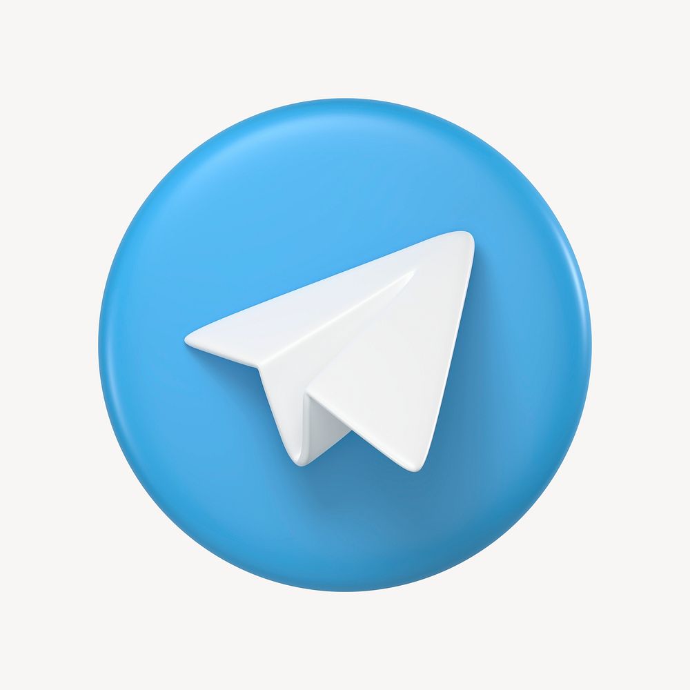 Telegram icon for social media in 3D design psd. 25 MAY 2022 - BANGKOK, THAILAND