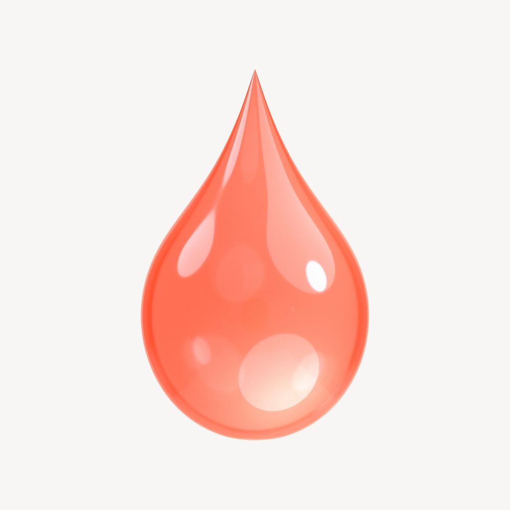 Blood drop, health icon sticker with white border