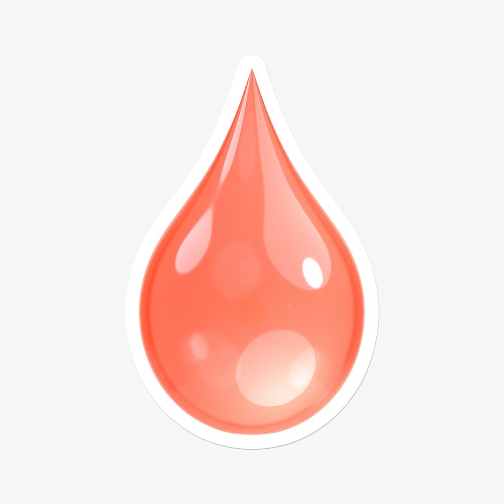 Blood drop, health icon, 3D rendering illustration