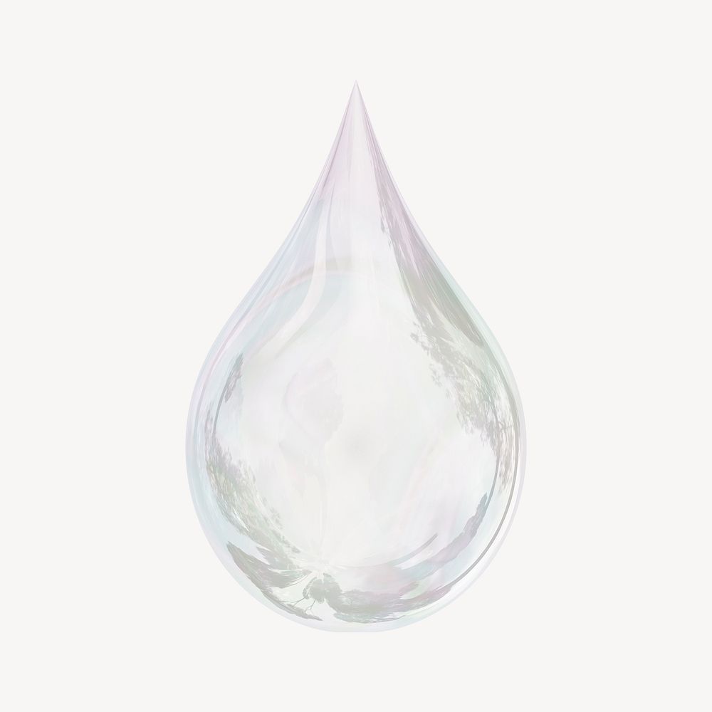 Water drop, environment icon, 3D rendering illustration