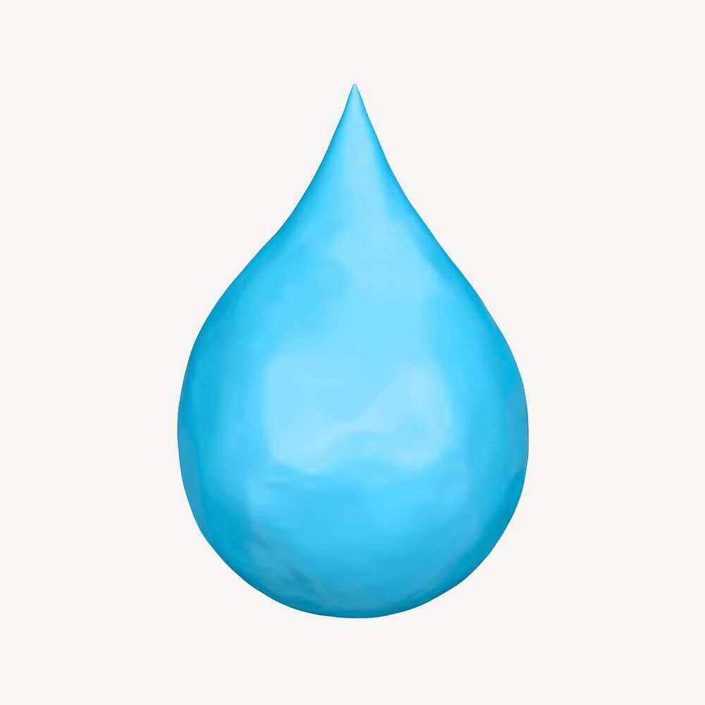 Water drop, environment 3D icon sticker psd