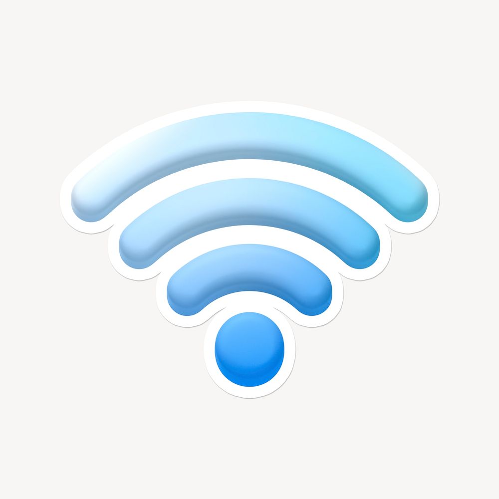 Wifi network icon sticker with white border