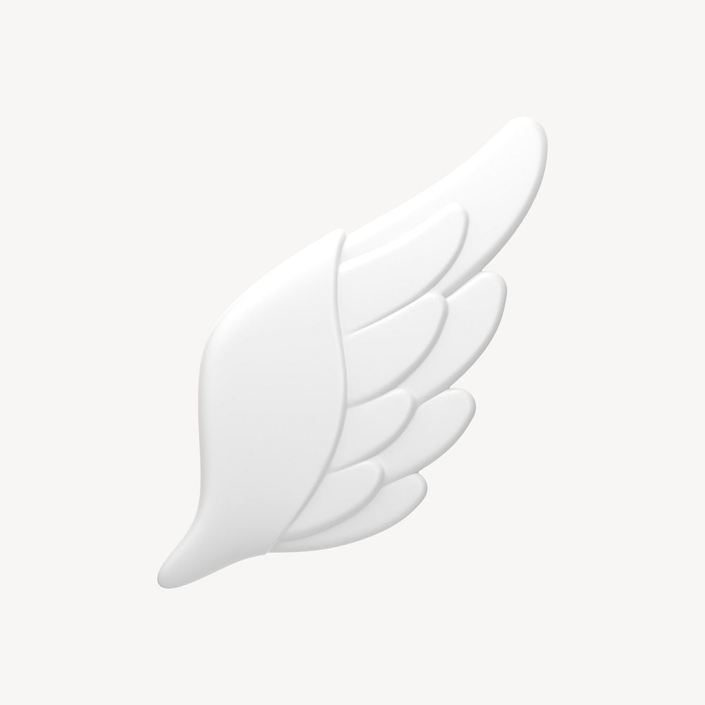 Angel wing 3D icon sticker psd