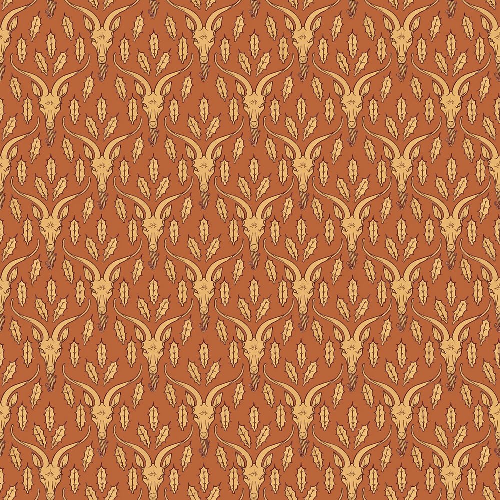 Brown goat pattern background, Maurice Pillard Verneuil artwork remixed by rawpixel vector