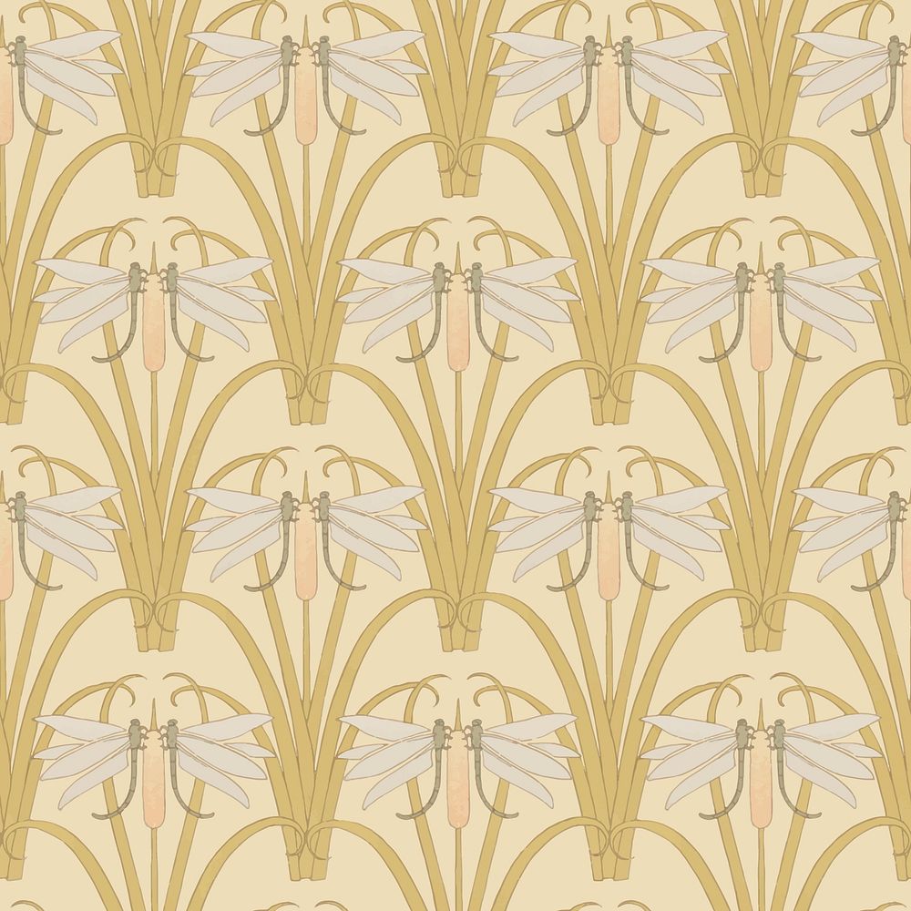 Maurice&rsquo;s dragonfly pattern background, vintage insect, famous artwork remixed by rawpixel vector