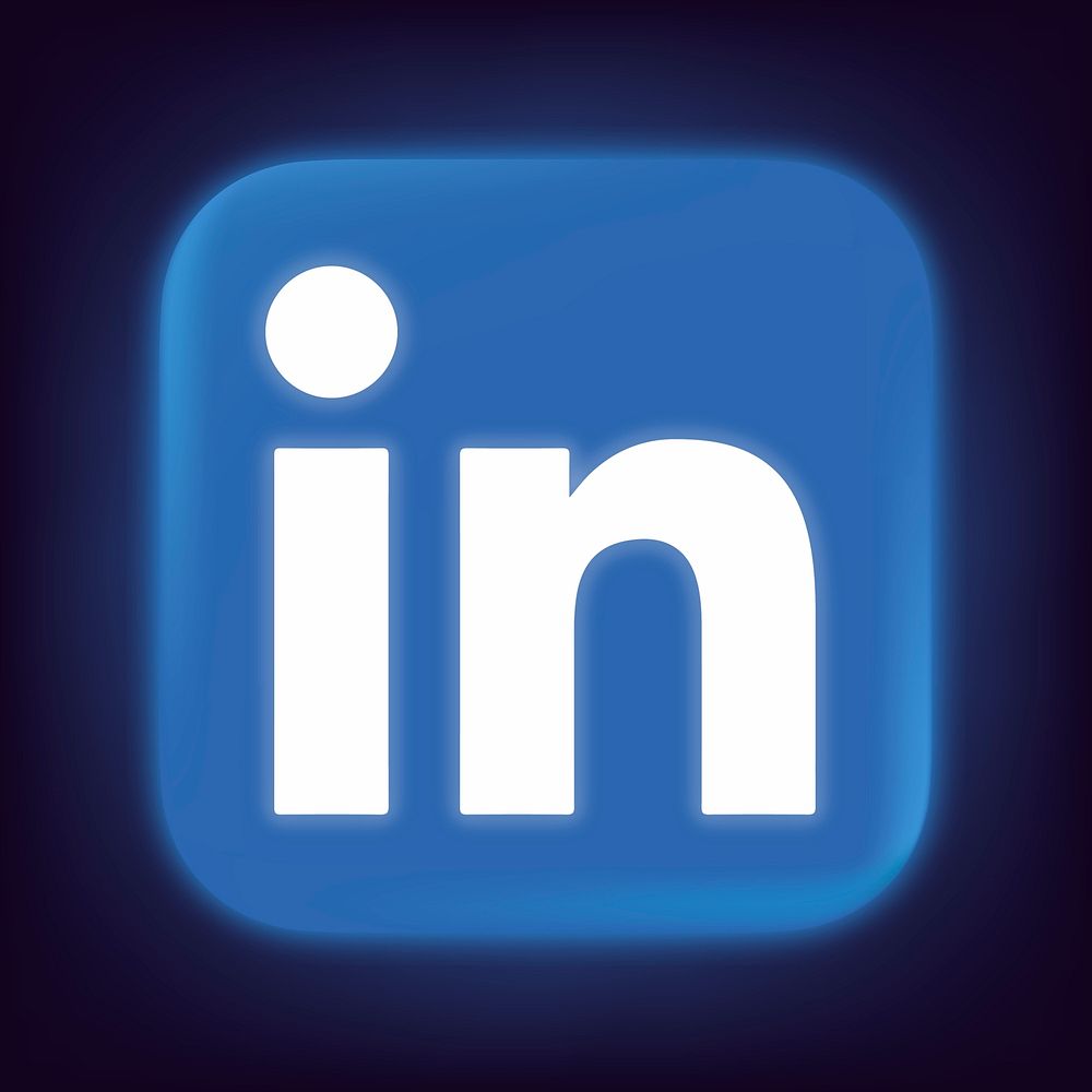 LinkedIn icon for social media in neon design vector. 13 MAY 2022 - BANGKOK, THAILAND