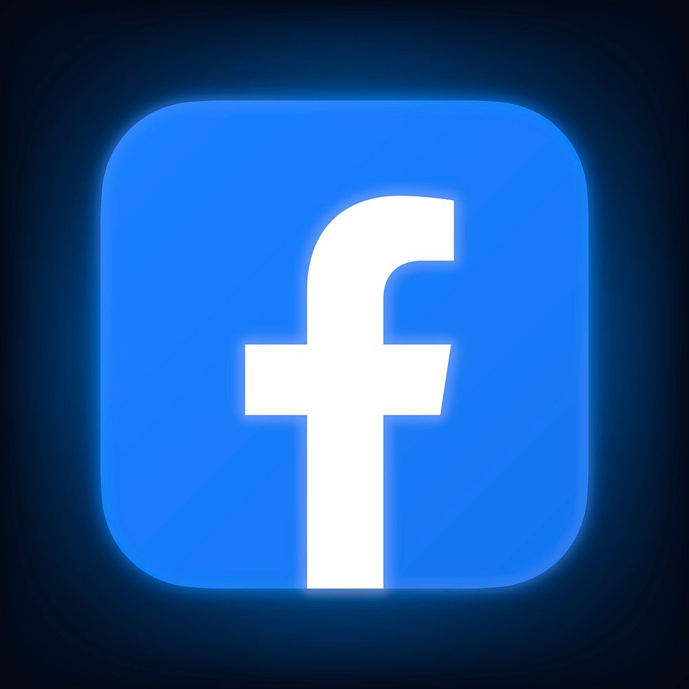 Facebook icon for social media in neon design vector. 13 MAY 2022 - BANGKOK, THAILAND