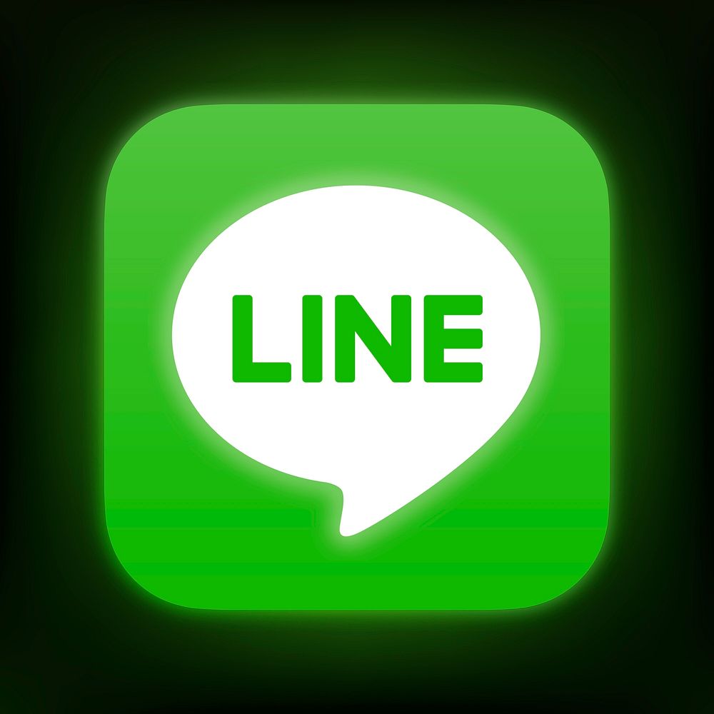LINE icon for social media in neon design vector. 13 MAY 2022 - BANGKOK, THAILAND