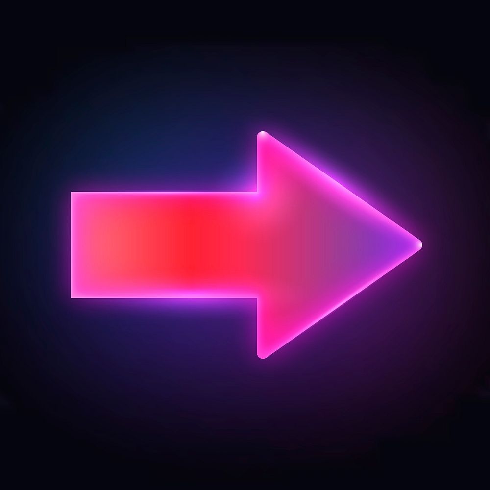 Arrow icon, neon glow design