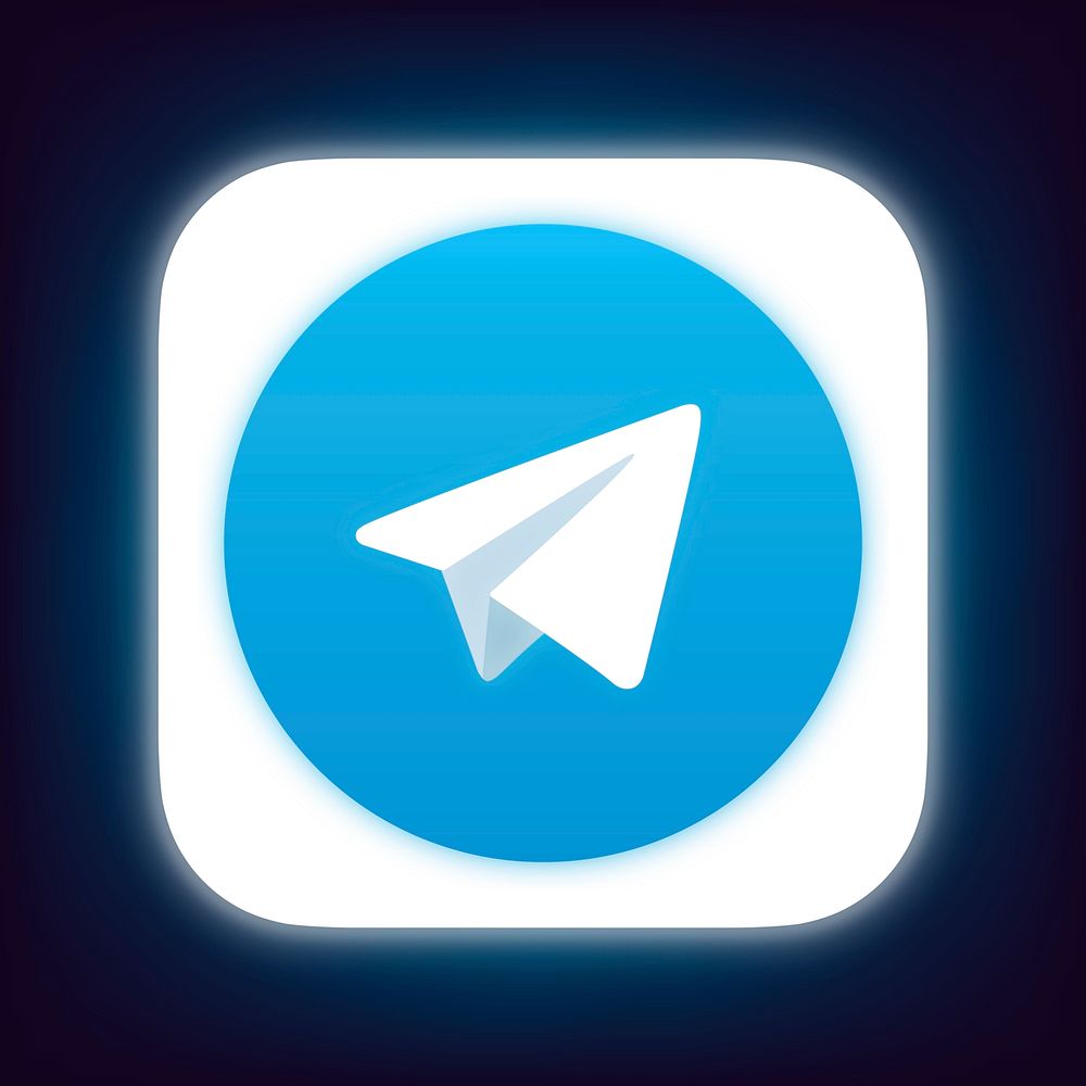 Telegram icon for social media in neon design vector. 13 MAY 2022 - BANGKOK, THAILAND