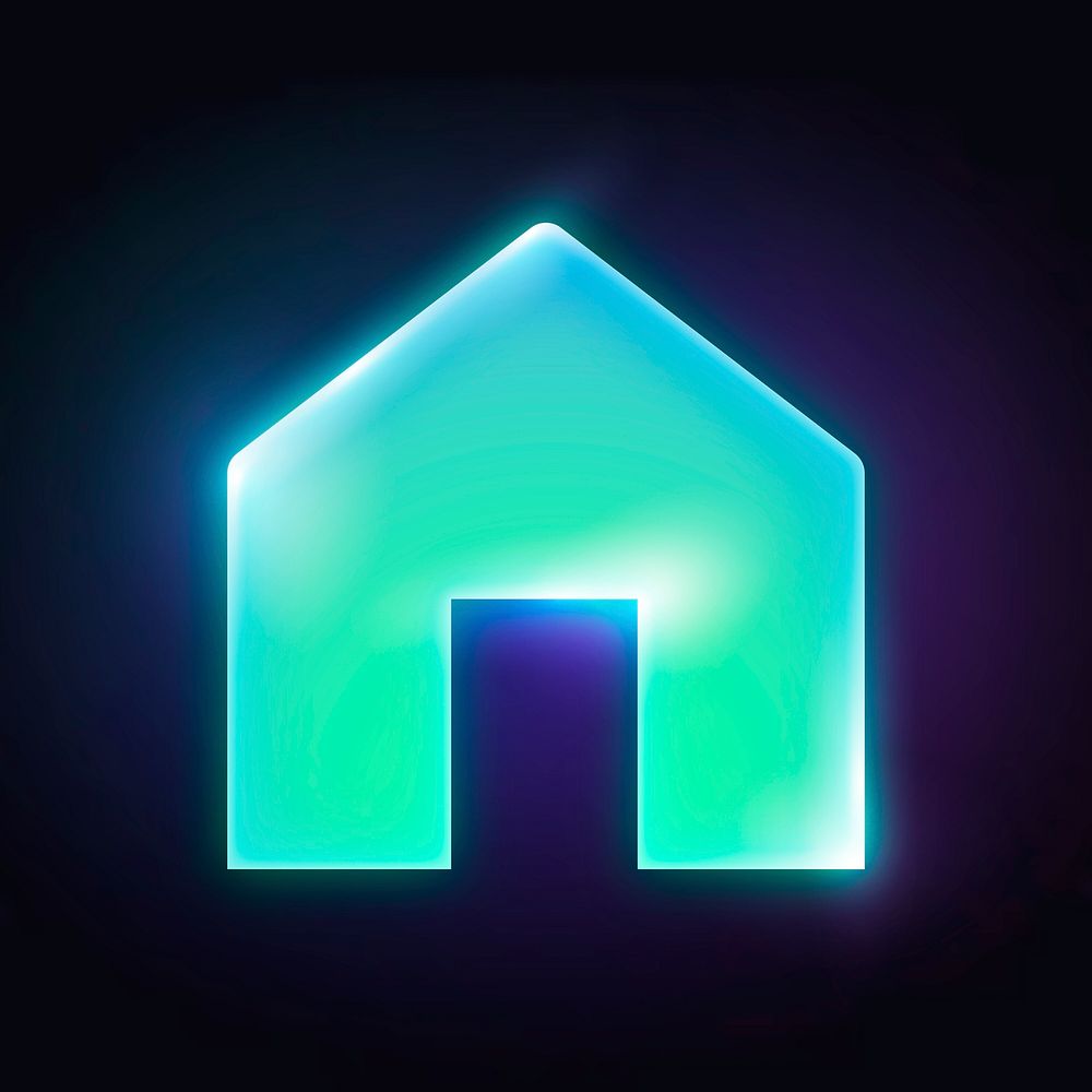 Home icon, neon glow design