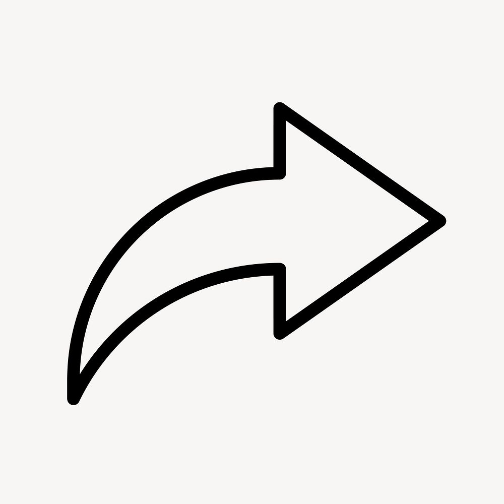 Arrow line icon, minimal design psd