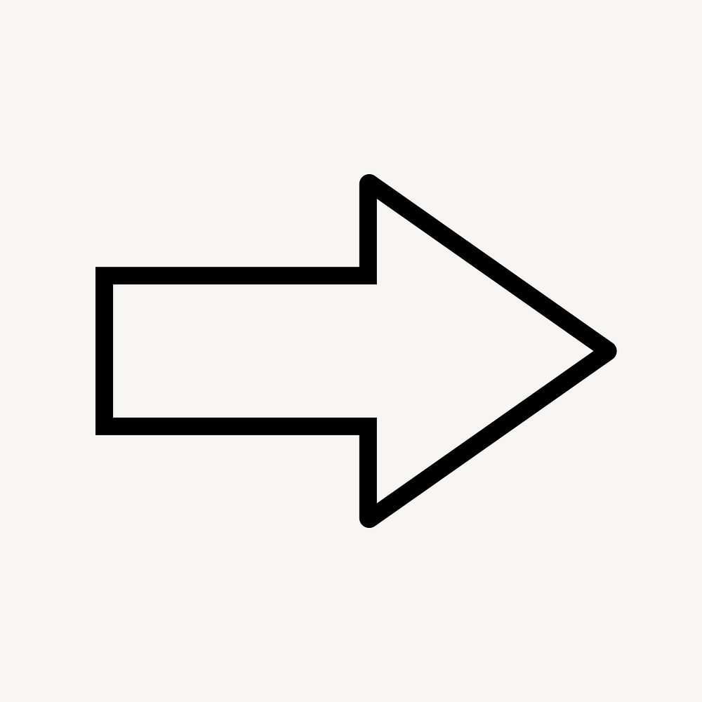 Arrow line icon, minimal design vector