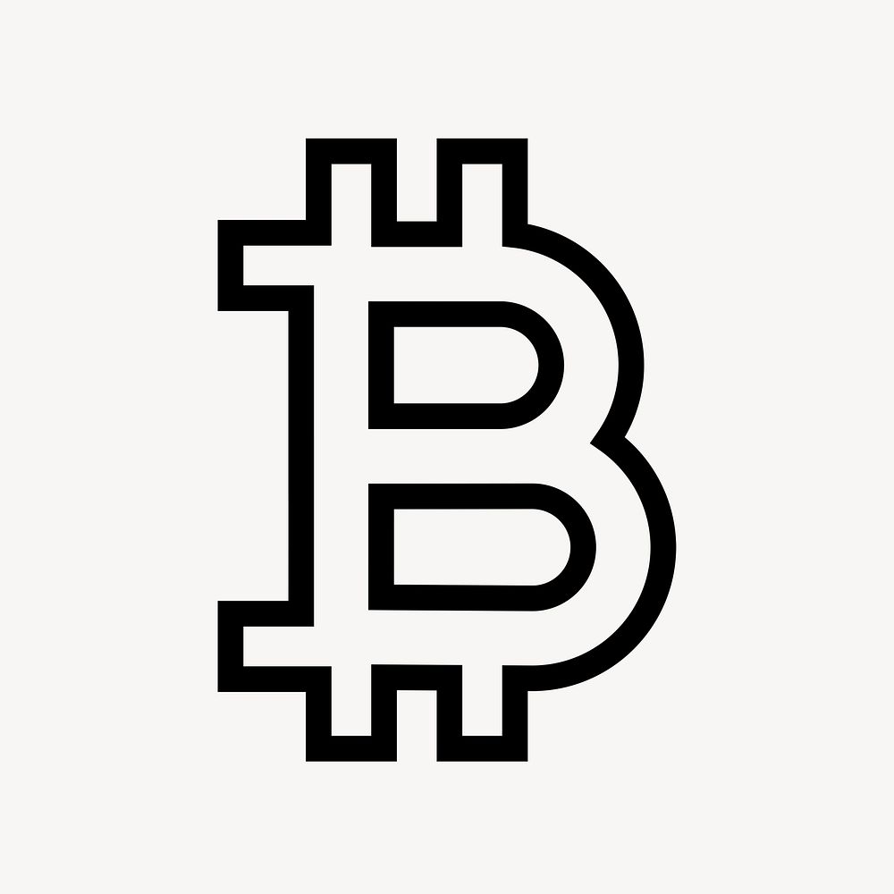 Bitcoin cryptocurrency line icon, minimal design