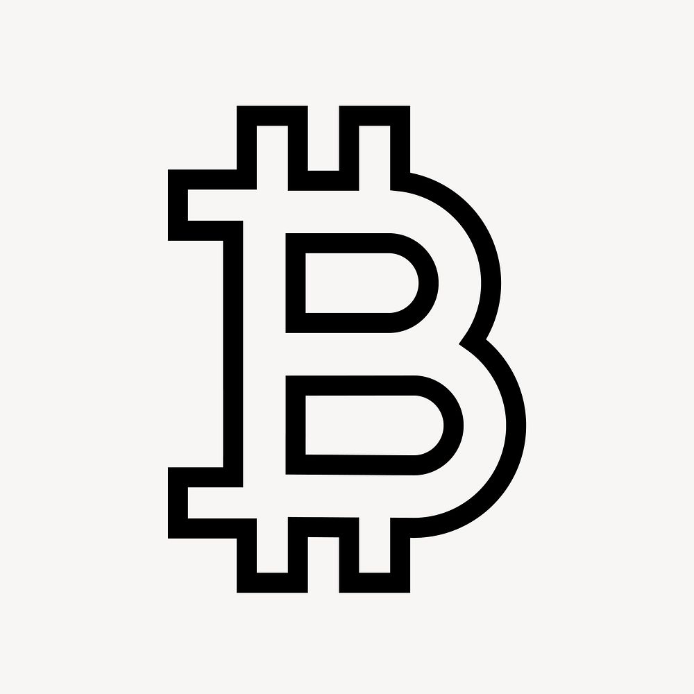 Bitcoin cryptocurrency line icon, minimal design vector