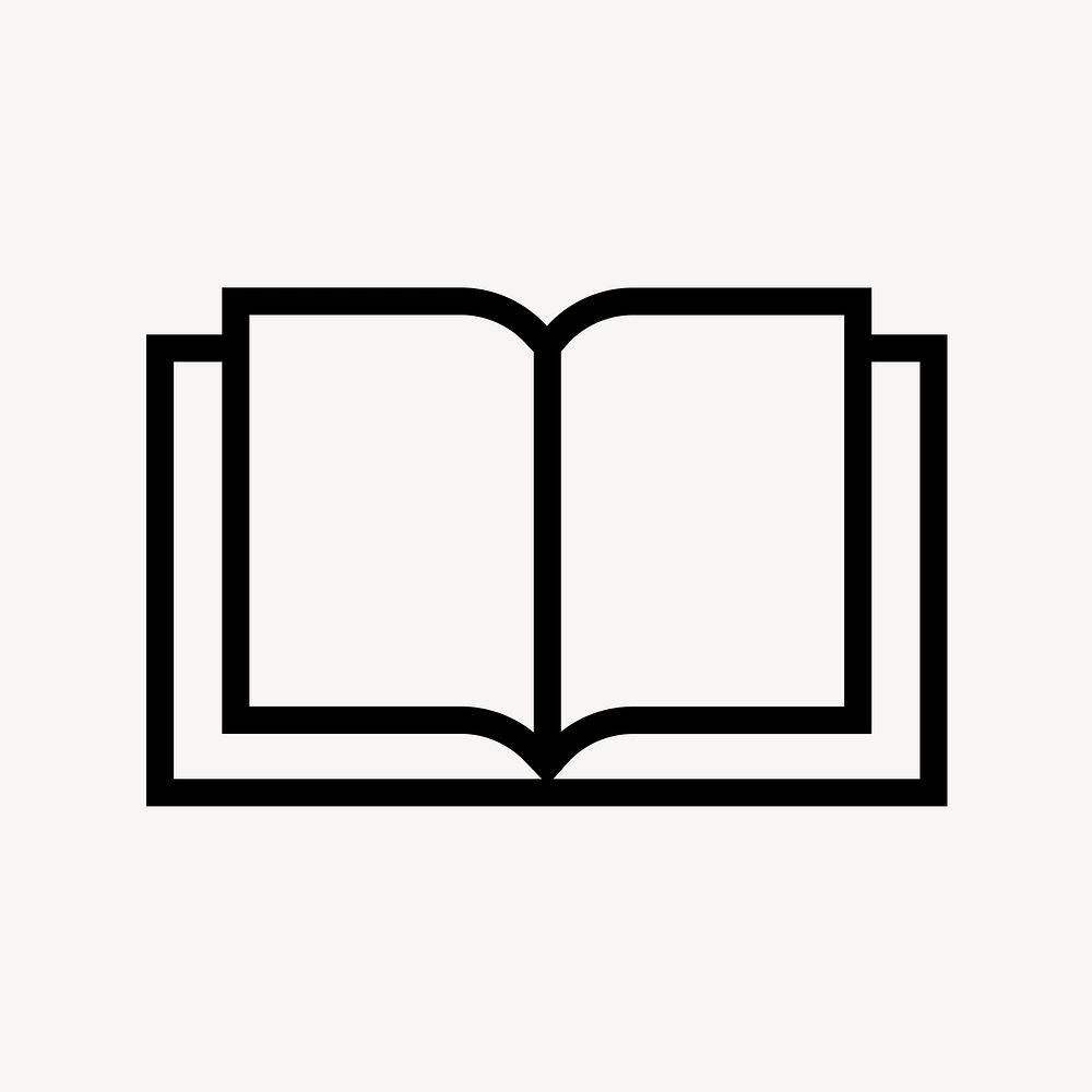 Open book, education line icon, minimal design vector