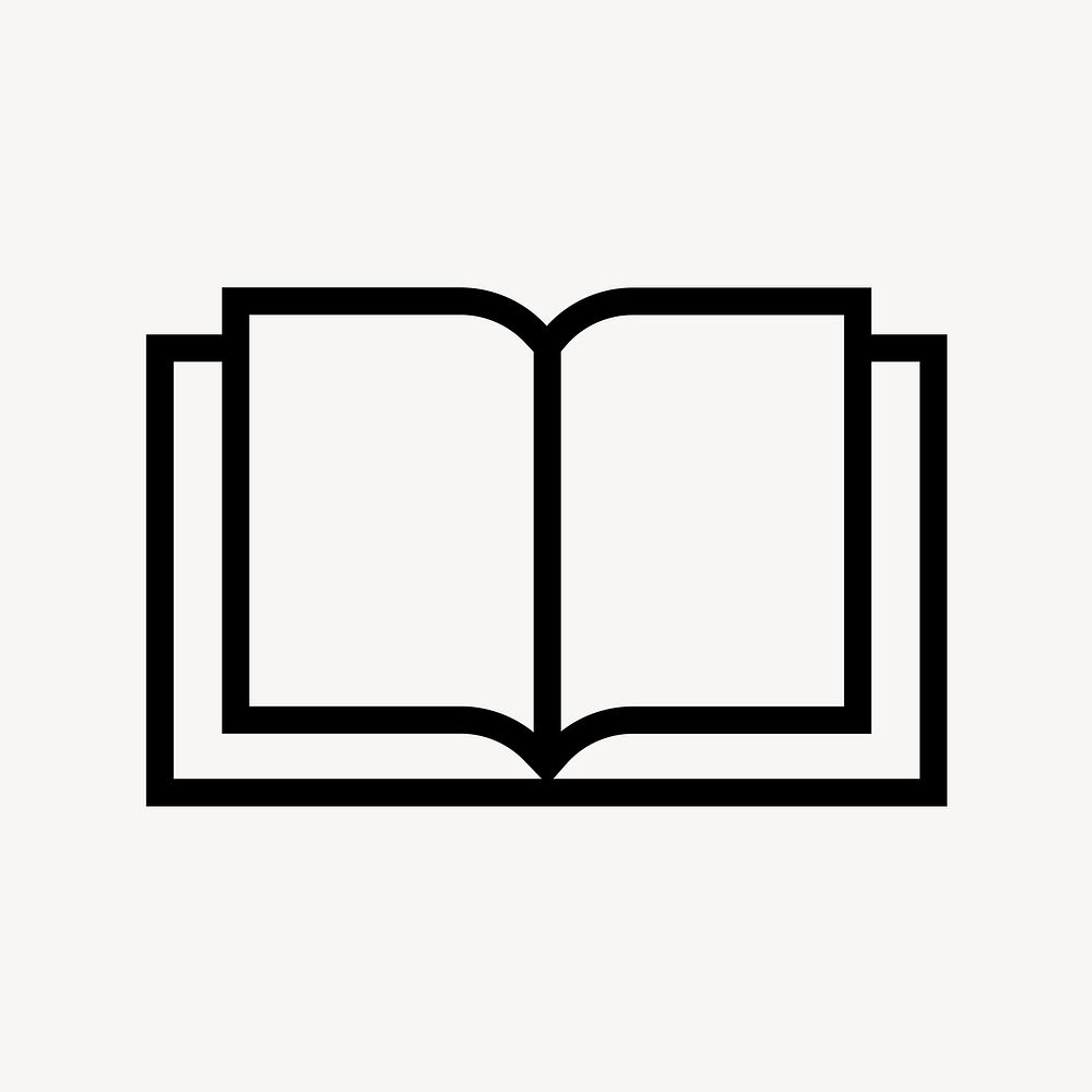 Open book, education line icon, minimal design psd