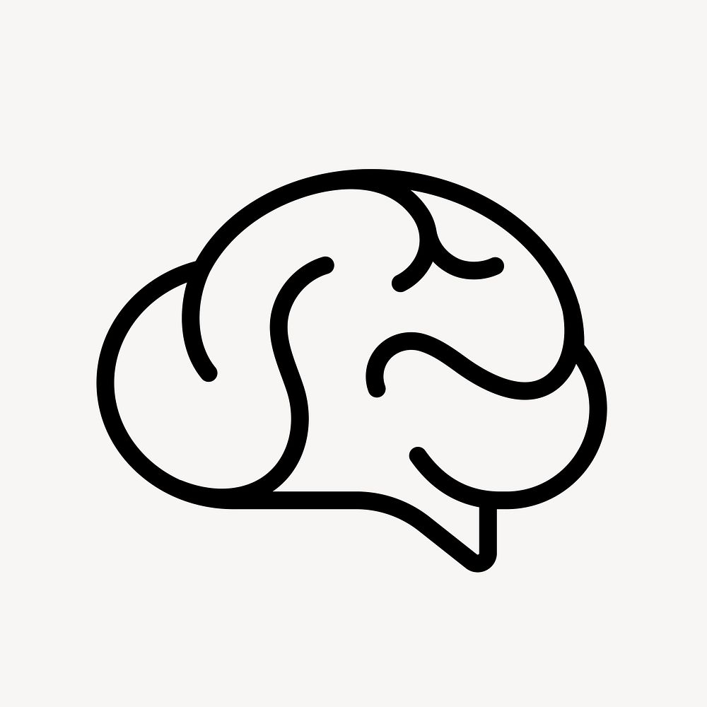 Brain, education line icon, minimal design vector
