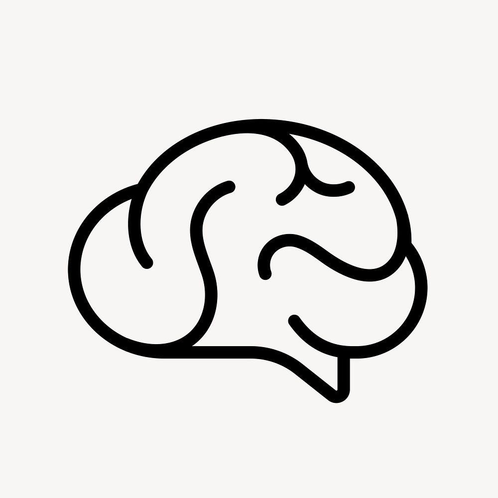 Brain, education line icon, minimal design psd