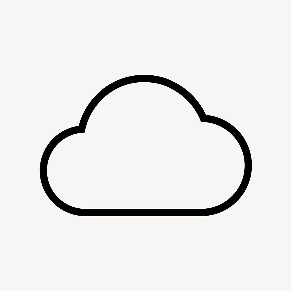 Cloud storage line icon, minimal design psd