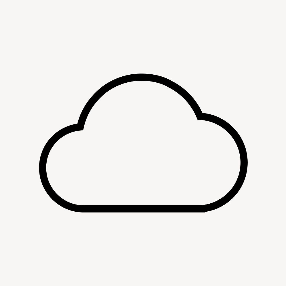 Cloud storage line icon, minimal design vector