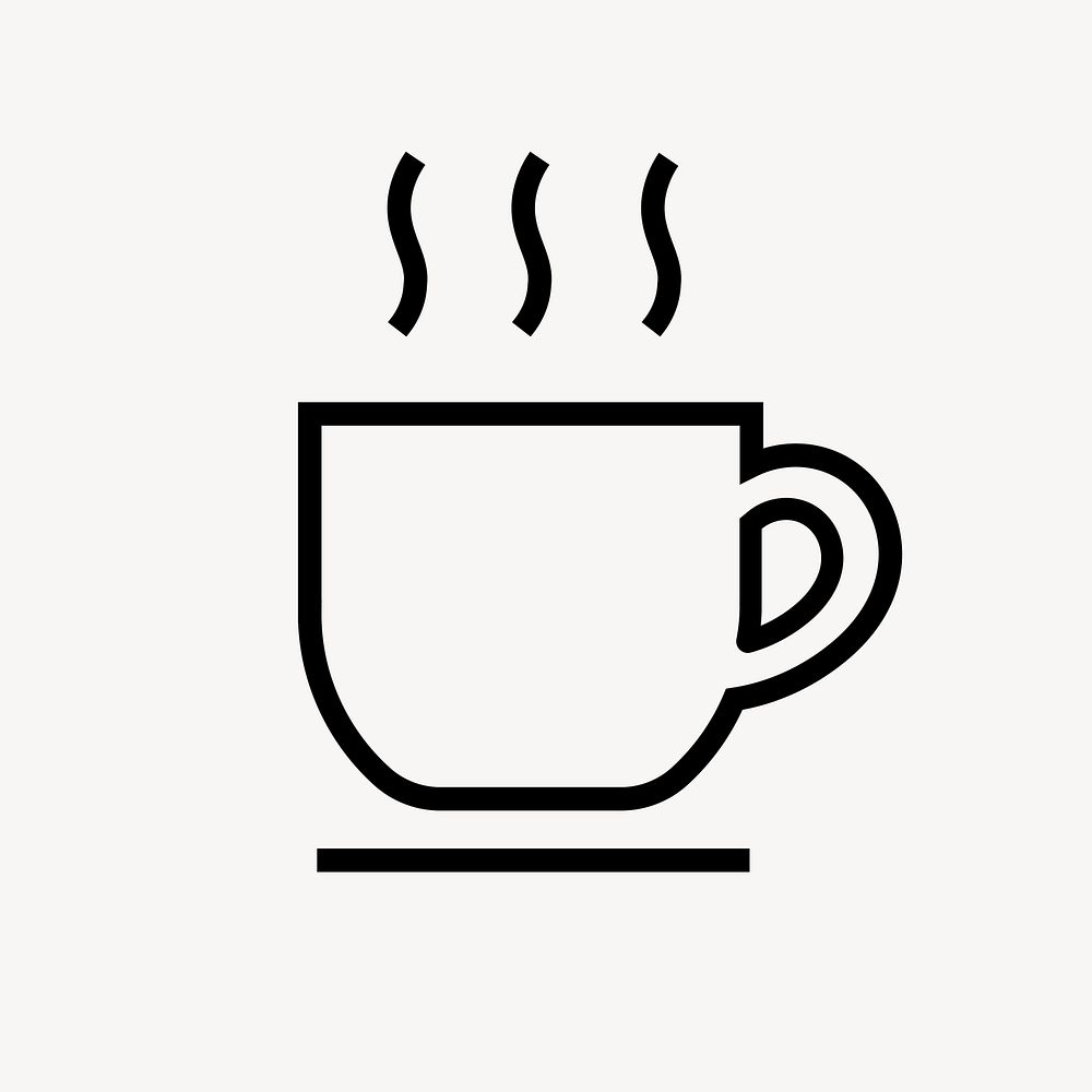 Coffee mug, cafe line icon, minimal design vector