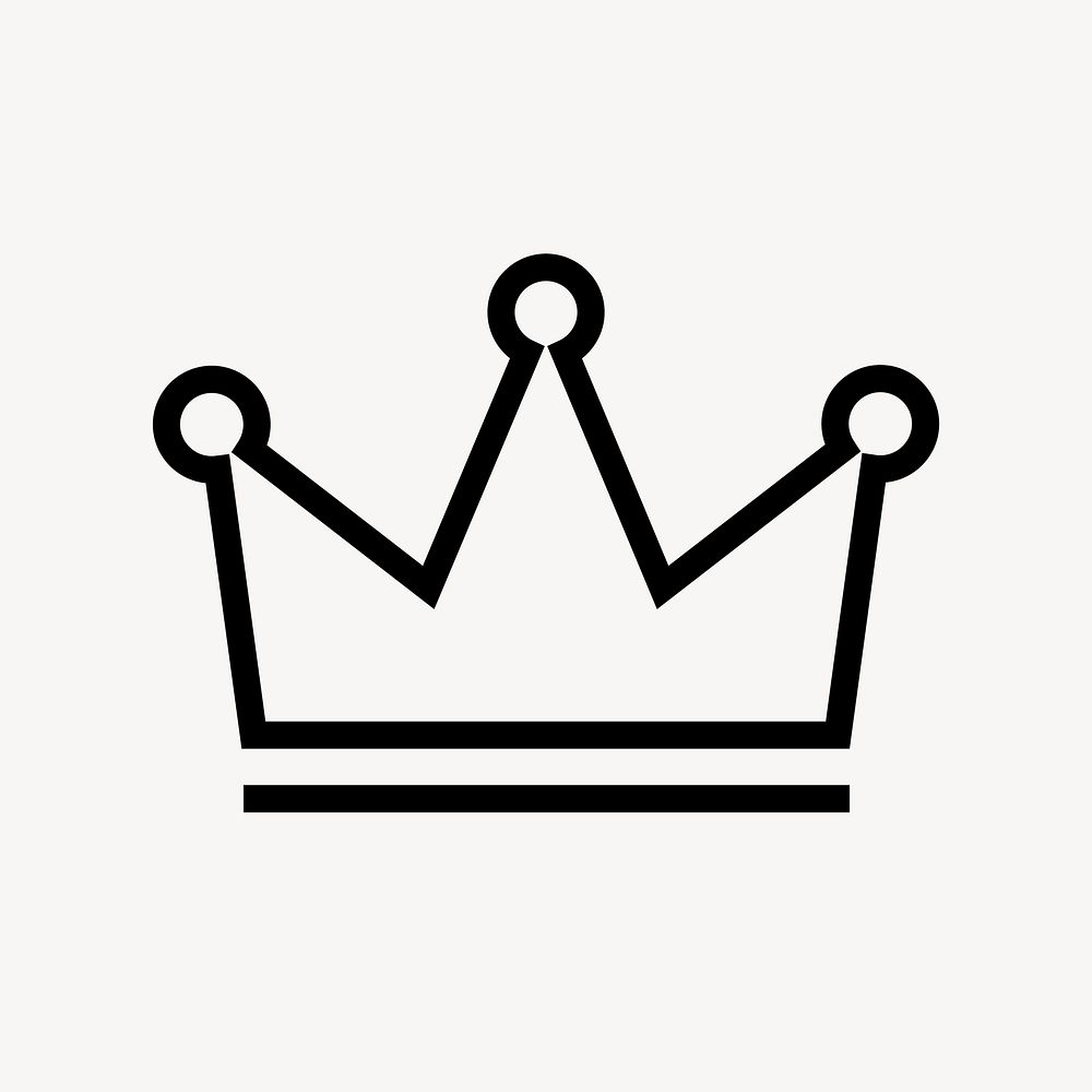 Crown ranking line icon, minimal design psd